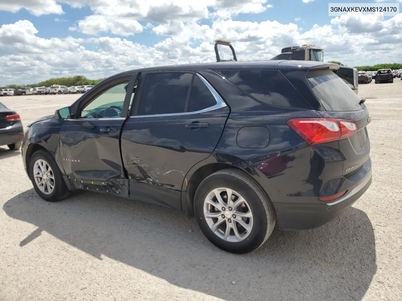 2021 Chevrolet Equinox Lt VIN: 3GNAXKEVXMS124170 Lot: 72087674