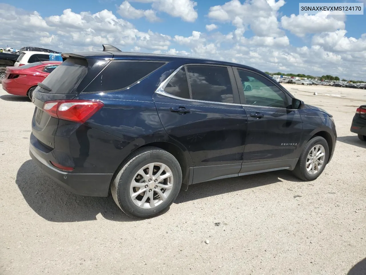 2021 Chevrolet Equinox Lt VIN: 3GNAXKEVXMS124170 Lot: 72087674