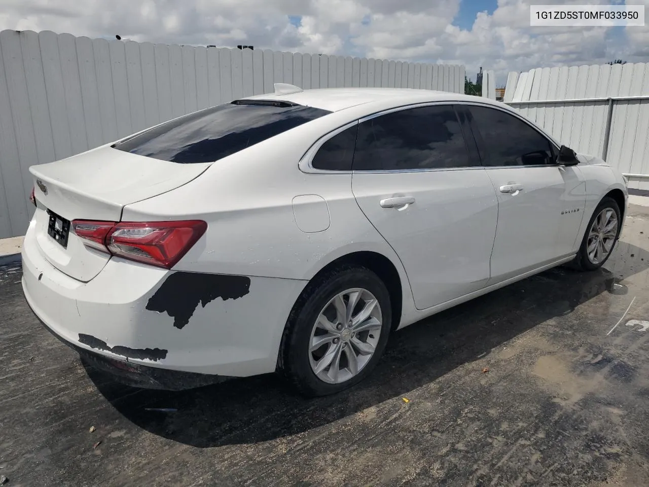 2021 Chevrolet Malibu Lt VIN: 1G1ZD5ST0MF033950 Lot: 68627994