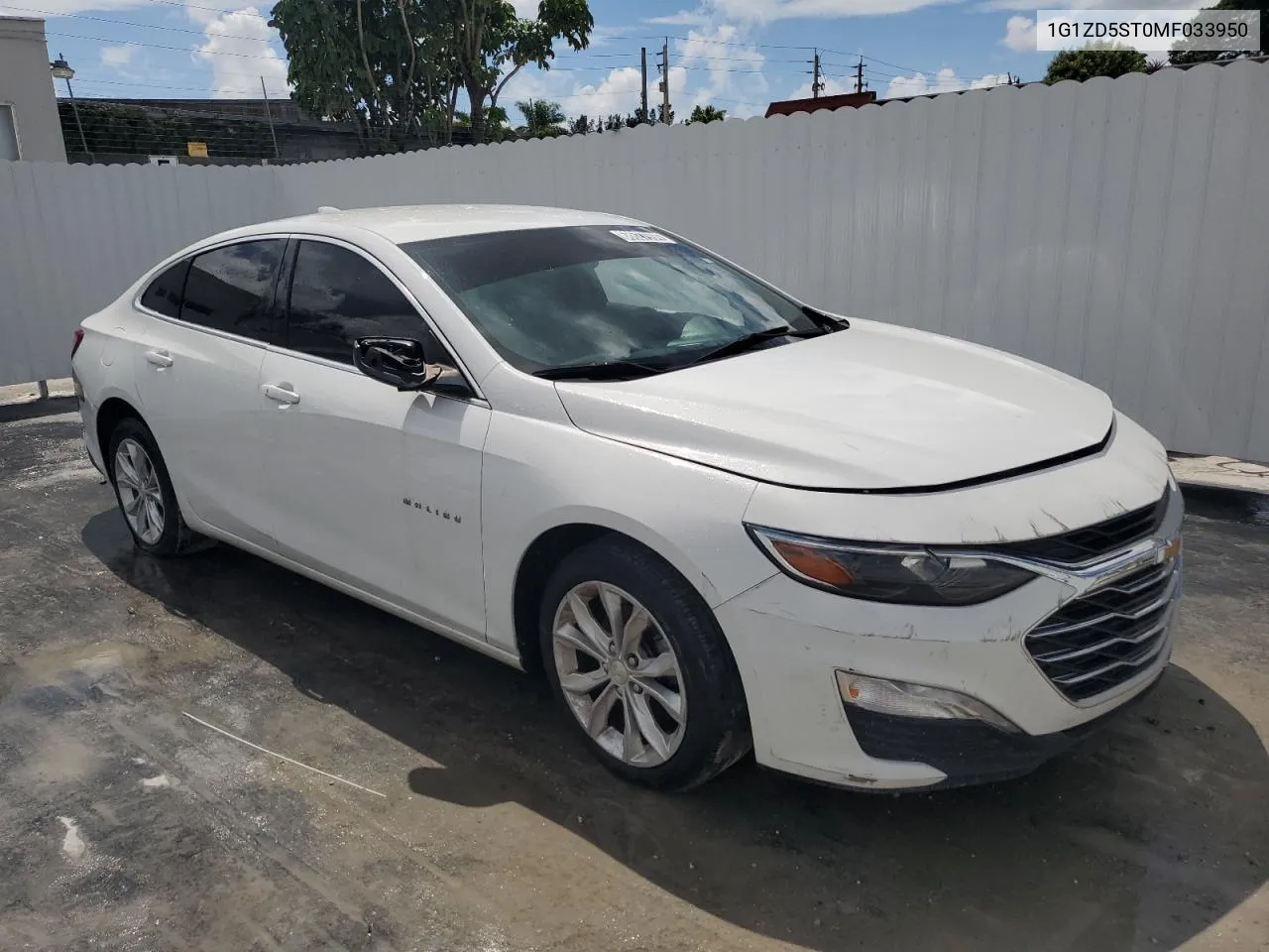 2021 Chevrolet Malibu Lt VIN: 1G1ZD5ST0MF033950 Lot: 68627994