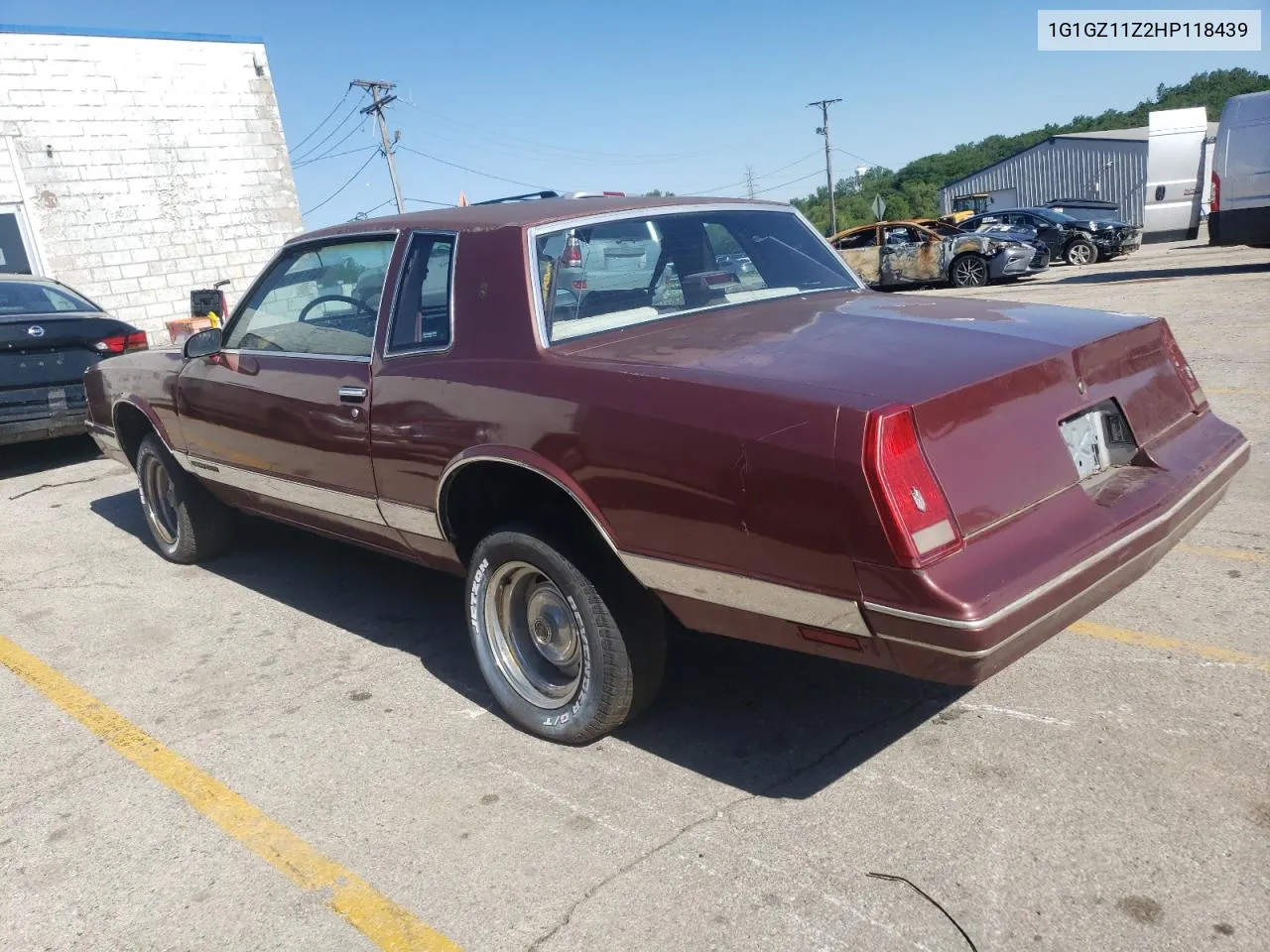 1987 Chevrolet Monte Carlo VIN: 1G1GZ11Z2HP118439 Lot: 57118284