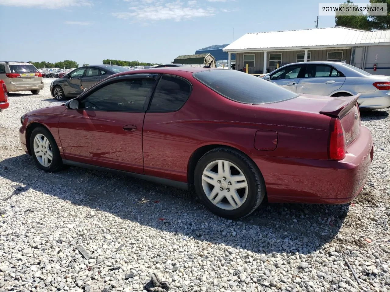 2G1WK151869276364 2006 Chevrolet Monte Carlo Lt