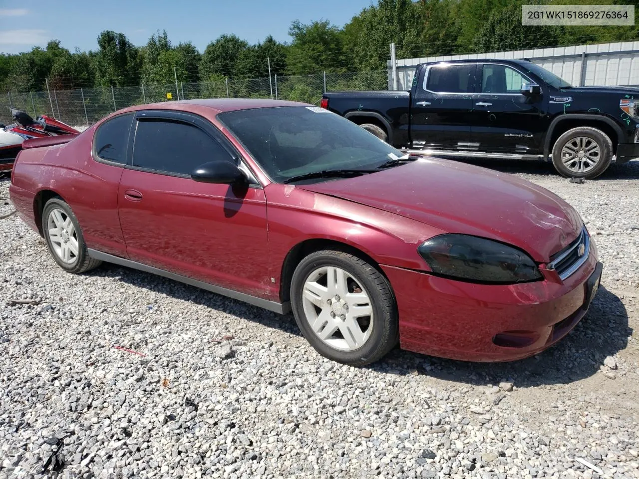 2006 Chevrolet Monte Carlo Lt VIN: 2G1WK151869276364 Lot: 67508954