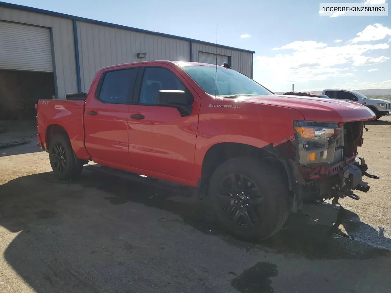 1GCPDBEK3NZ583093 2022 Chevrolet Silverado K1500 Custom