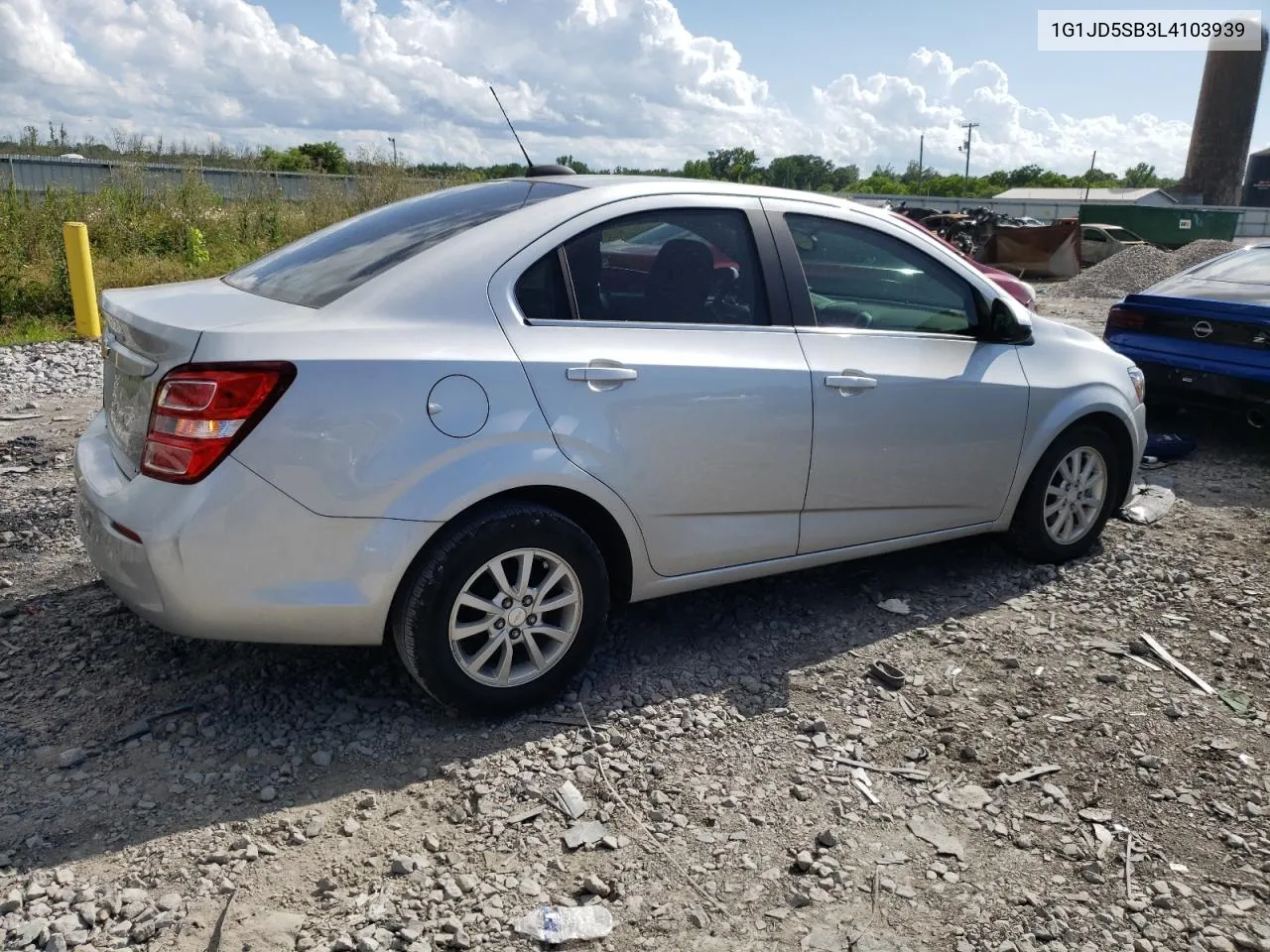 2020 Chevrolet Sonic Lt VIN: 1G1JD5SB3L4103939 Lot: 53019474