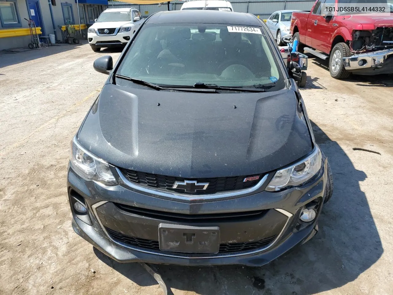 2020 Chevrolet Sonic Lt VIN: 1G1JD5SB5L4144332 Lot: 71772634