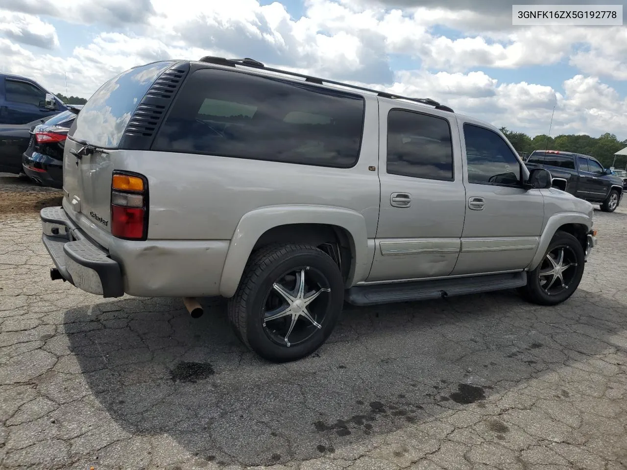 2005 Chevrolet Suburban K1500 VIN: 3GNFK16ZX5G192778 Lot: 72036064