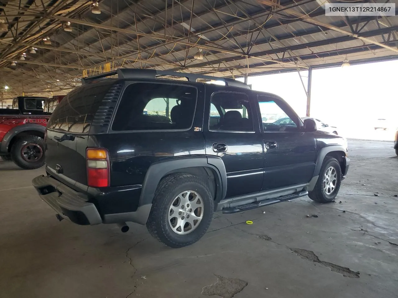 2002 Chevrolet Tahoe K1500 VIN: 1GNEK13T12R214867 Lot: 70984694