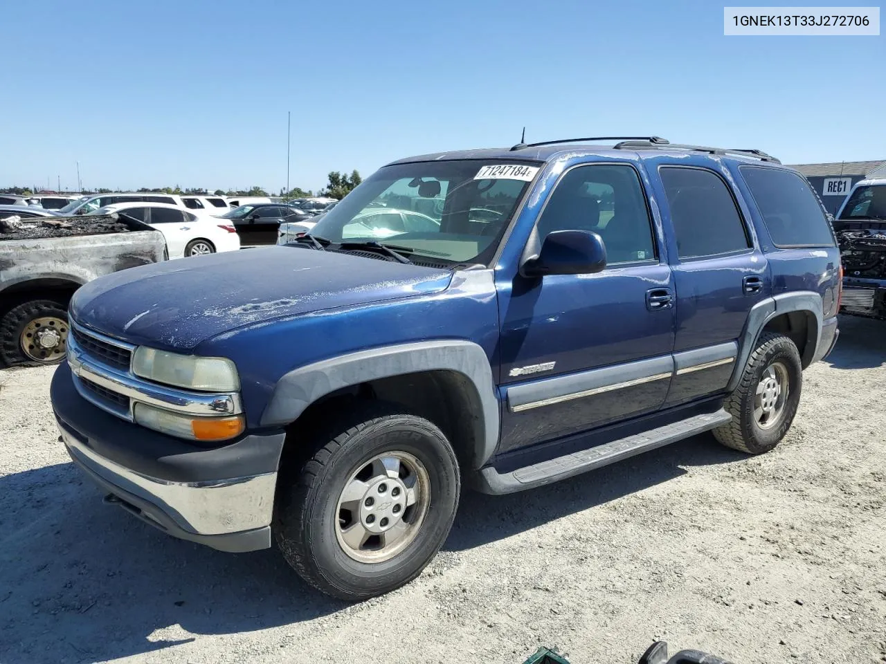 2003 Chevrolet Tahoe K1500 VIN: 1GNEK13T33J272706 Lot: 71247184