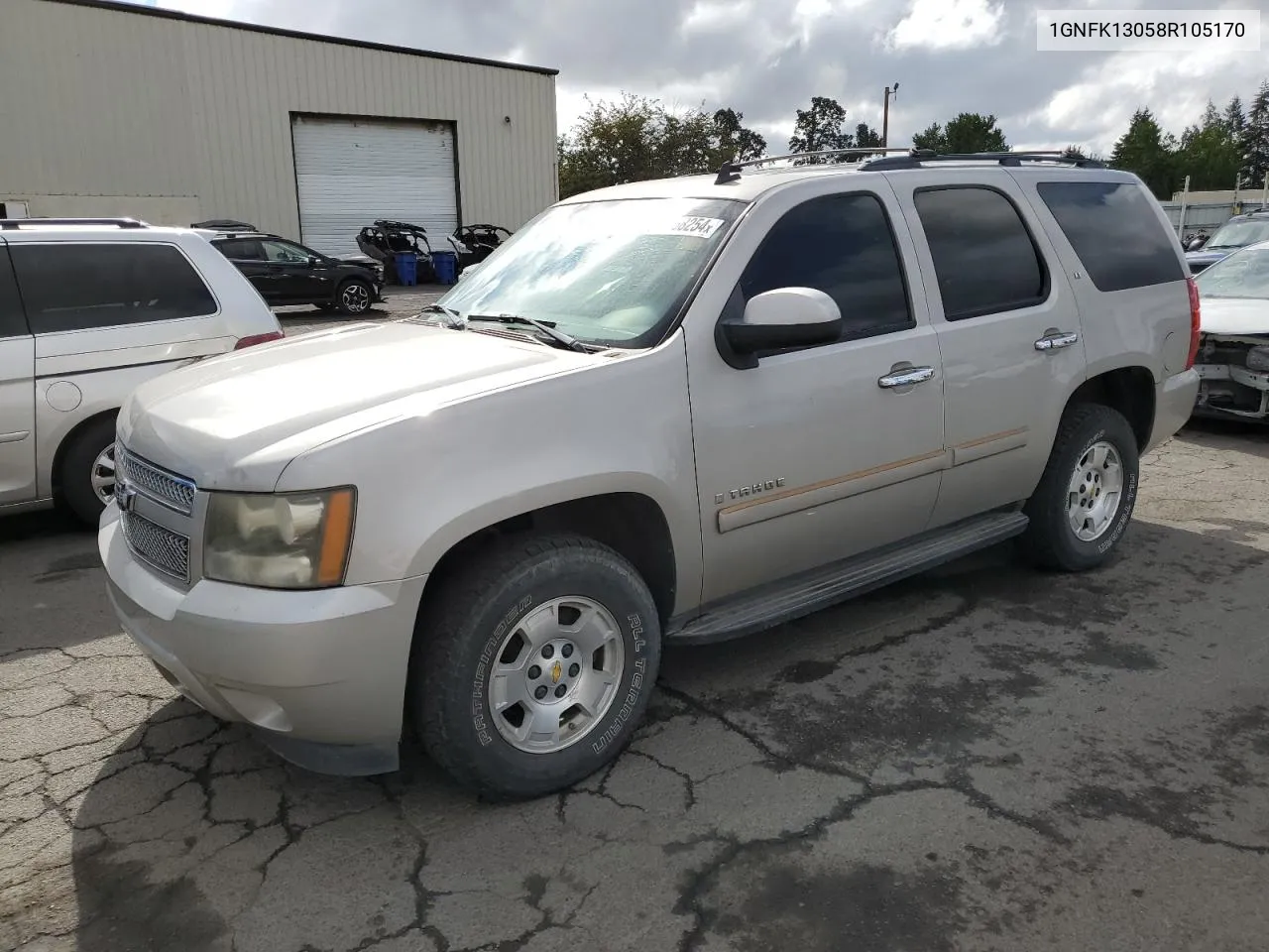 2008 Chevrolet Tahoe K1500 VIN: 1GNFK13058R105170 Lot: 72268254