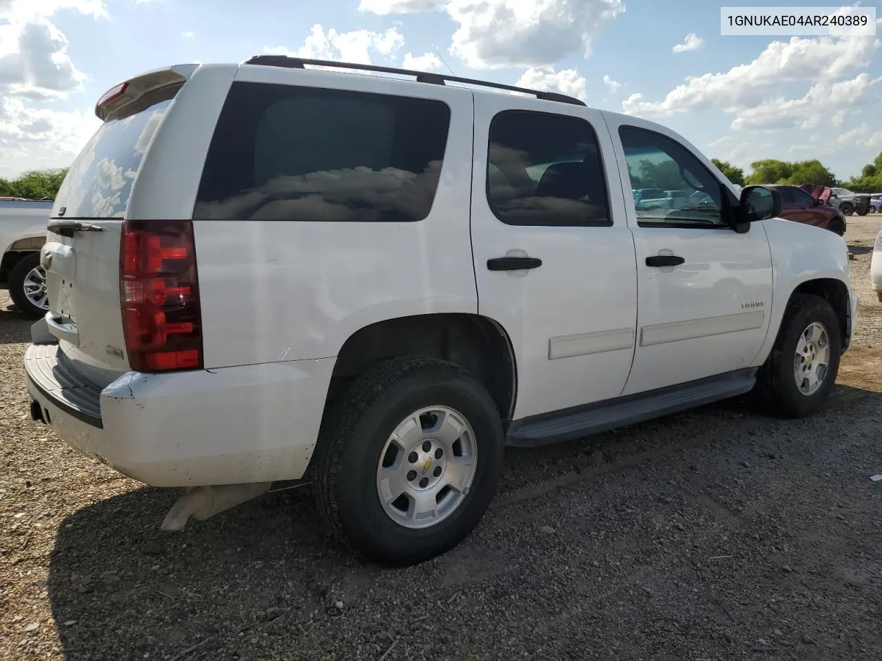 1GNUKAE04AR240389 2010 Chevrolet Tahoe K1500 Ls