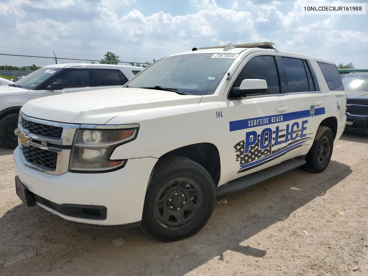 2018 Chevrolet Tahoe Police VIN: 1GNLCDEC8JR161988 Lot: 71675534