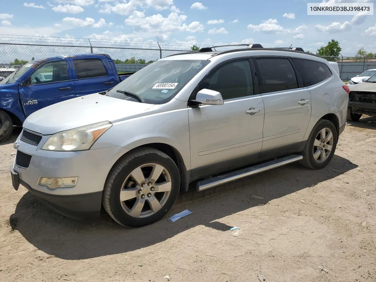 2011 Chevrolet Traverse Lt VIN: 1GNKRGED3BJ398473 Lot: 68980154