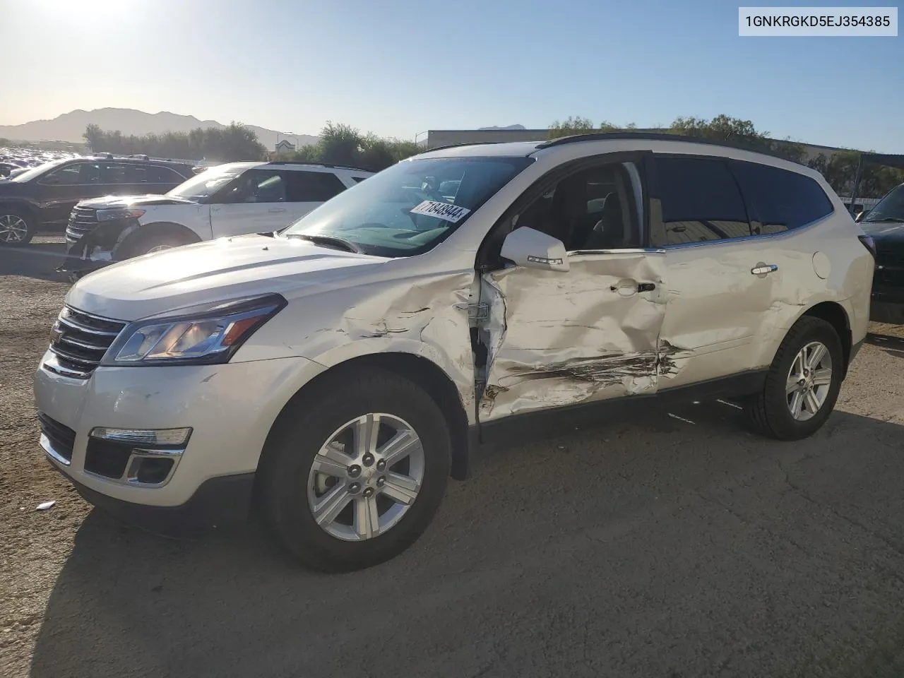 2014 Chevrolet Traverse Lt VIN: 1GNKRGKD5EJ354385 Lot: 71848944