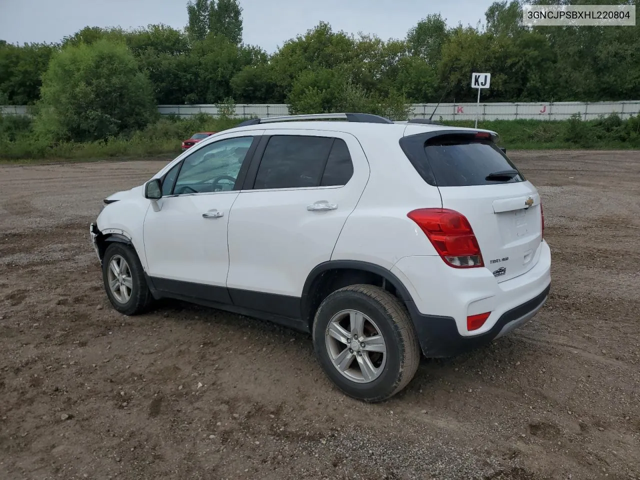 2017 Chevrolet Trax 1Lt VIN: 3GNCJPSBXHL220804 Lot: 69336784