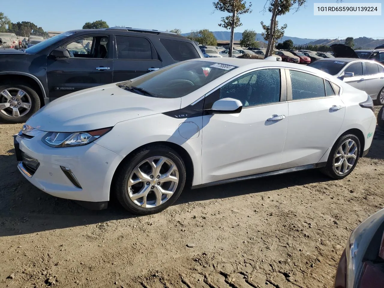 2016 Chevrolet Volt Ltz VIN: 1G1RD6S59GU139224 Lot: 71798884