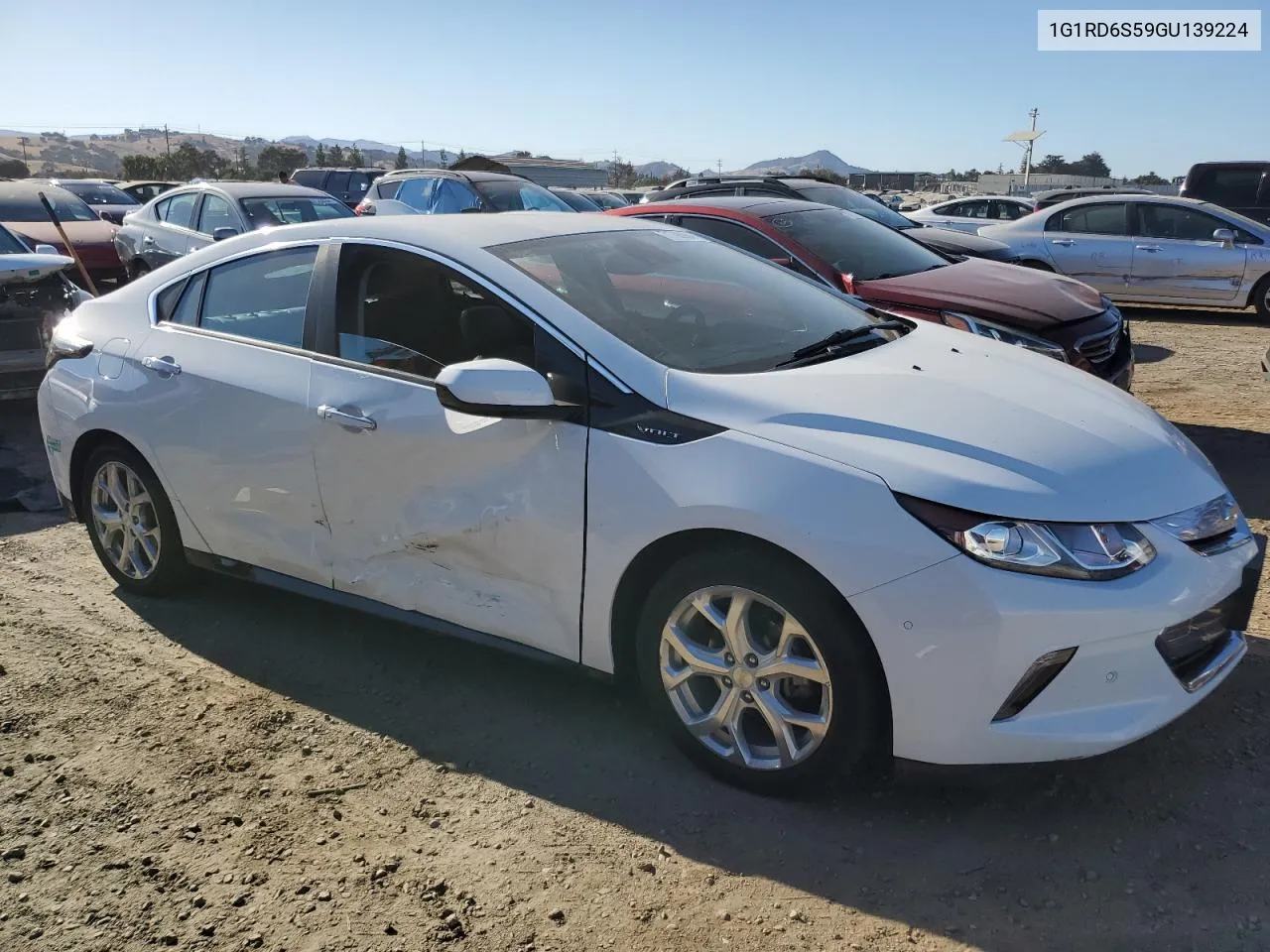 2016 Chevrolet Volt Ltz VIN: 1G1RD6S59GU139224 Lot: 71798884