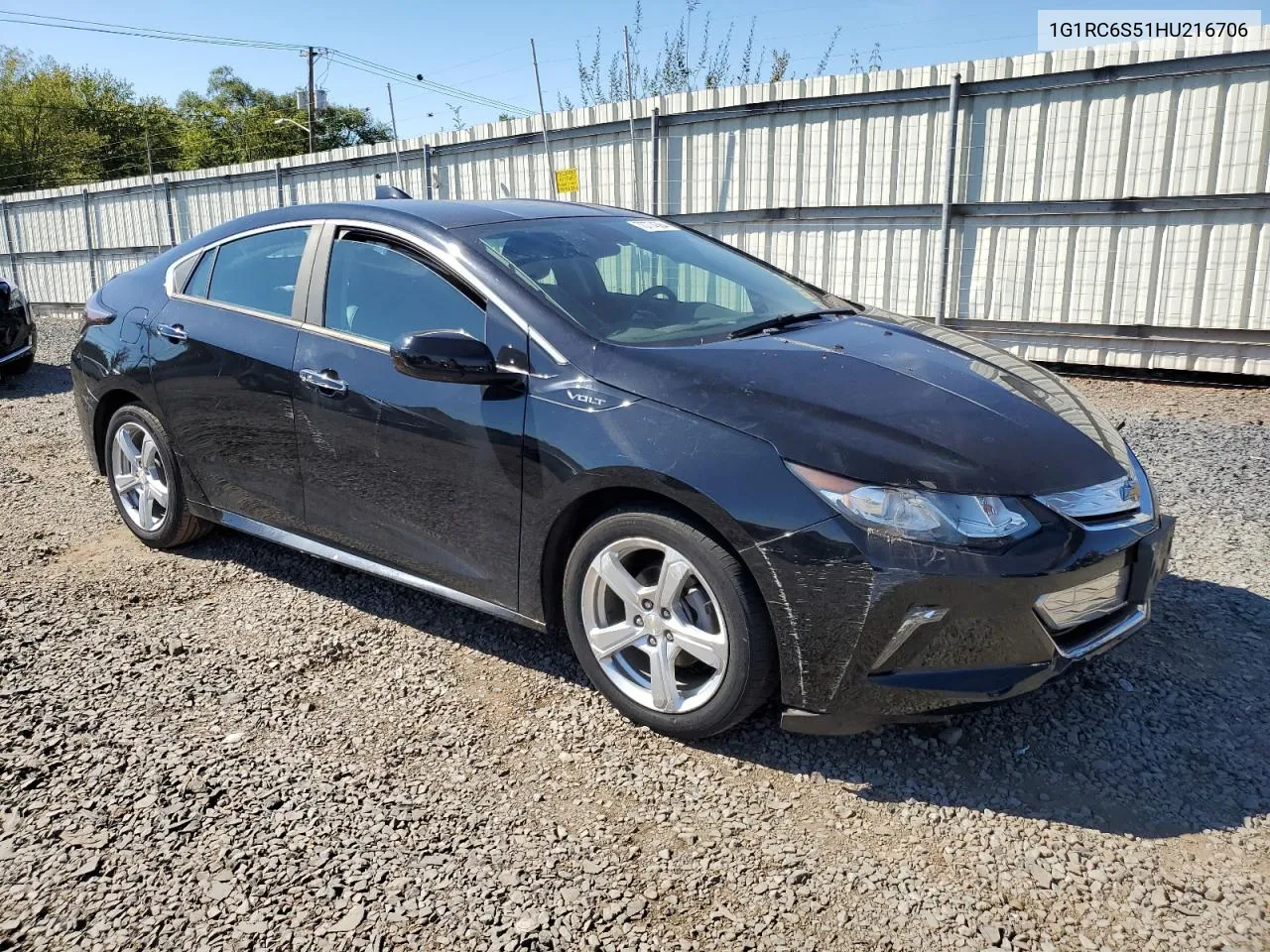 2017 Chevrolet Volt Lt VIN: 1G1RC6S51HU216706 Lot: 70774364