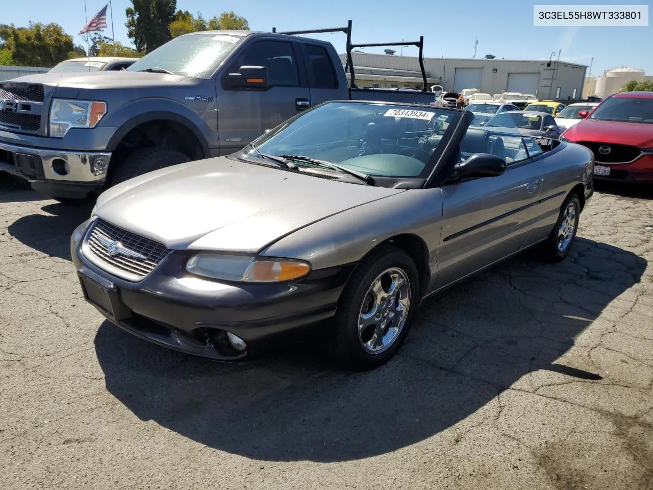 1998 Chrysler Sebring Jxi VIN: 3C3EL55H8WT333801 Lot: 70343934