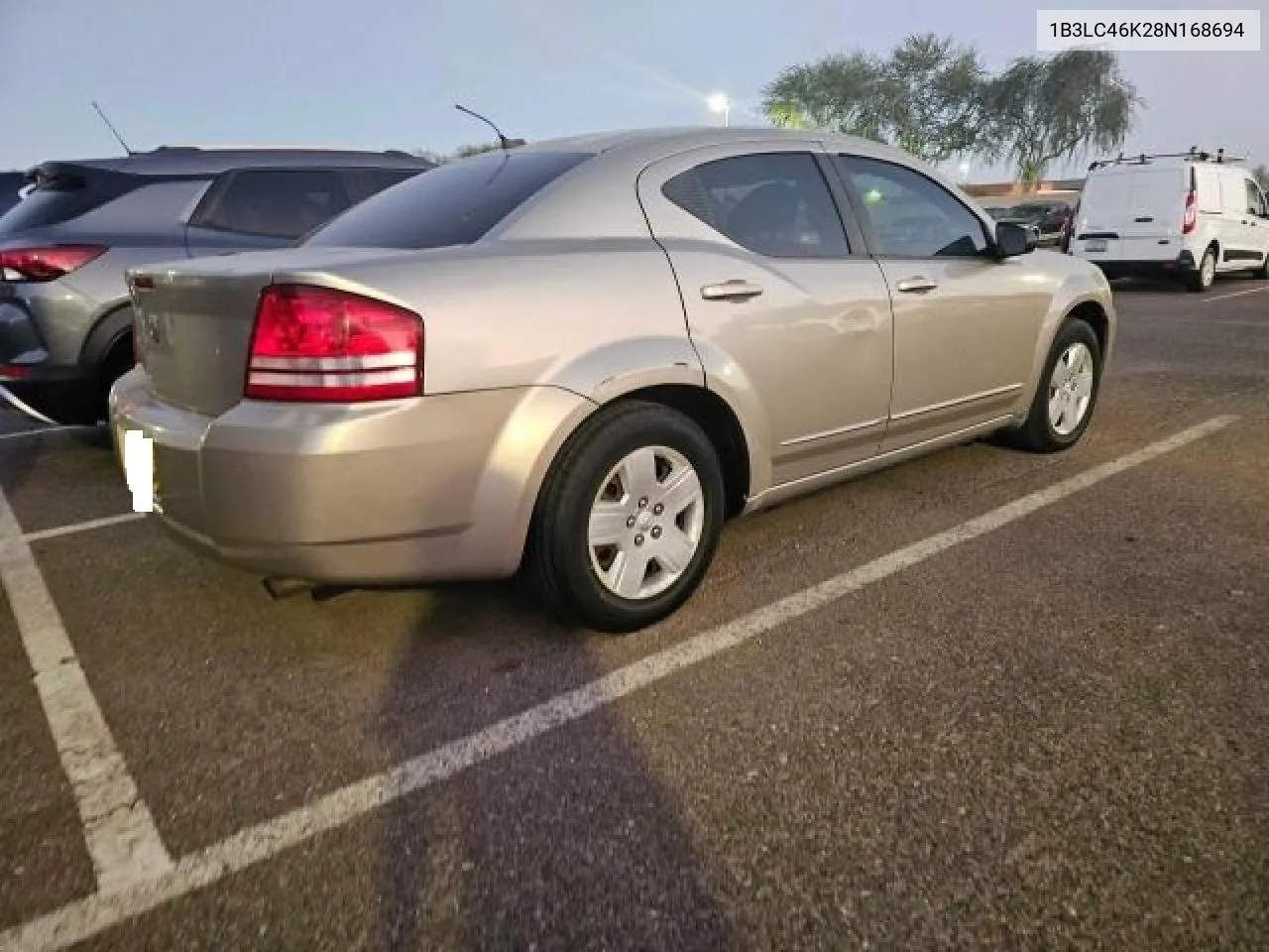 2008 Dodge Avenger Se VIN: 1B3LC46K28N168694 Lot: 72290314