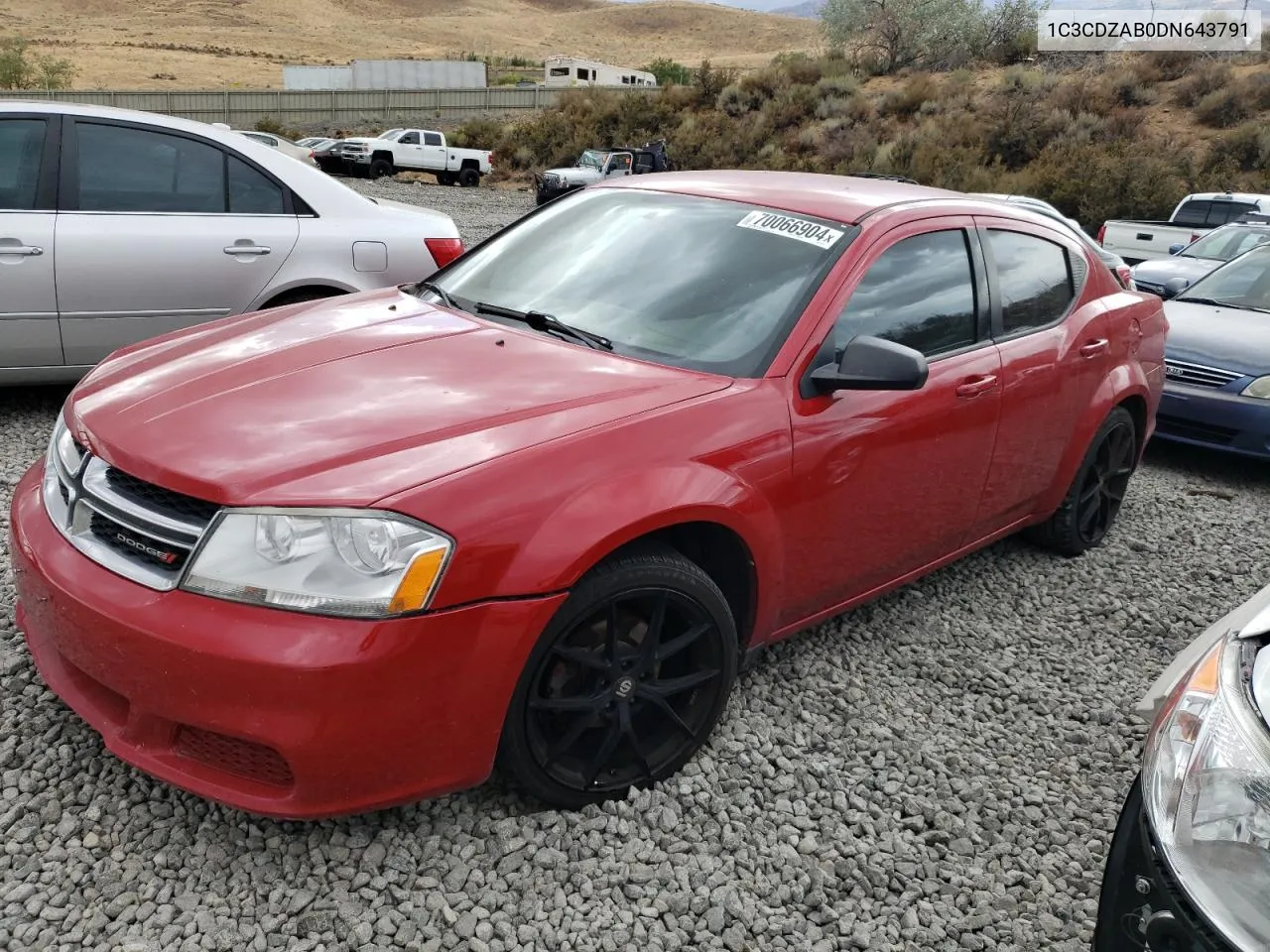 1C3CDZAB0DN643791 2013 Dodge Avenger Se