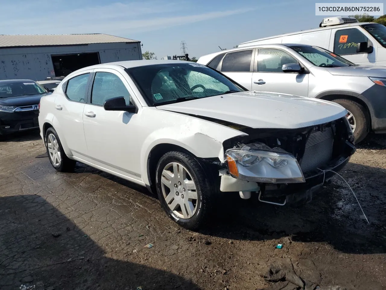 2013 Dodge Avenger Se VIN: 1C3CDZAB6DN752286 Lot: 71354524