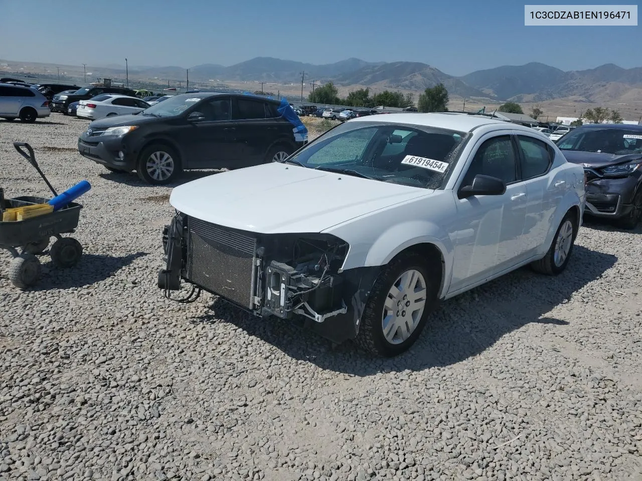 2014 Dodge Avenger Se VIN: 1C3CDZAB1EN196471 Lot: 61919454