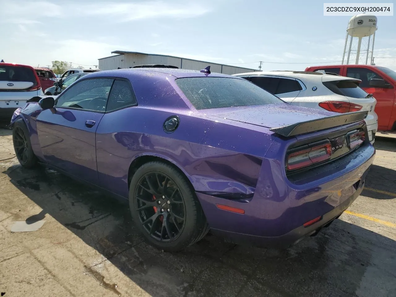 2C3CDZC9XGH200474 2016 Dodge Challenger Srt Hellcat