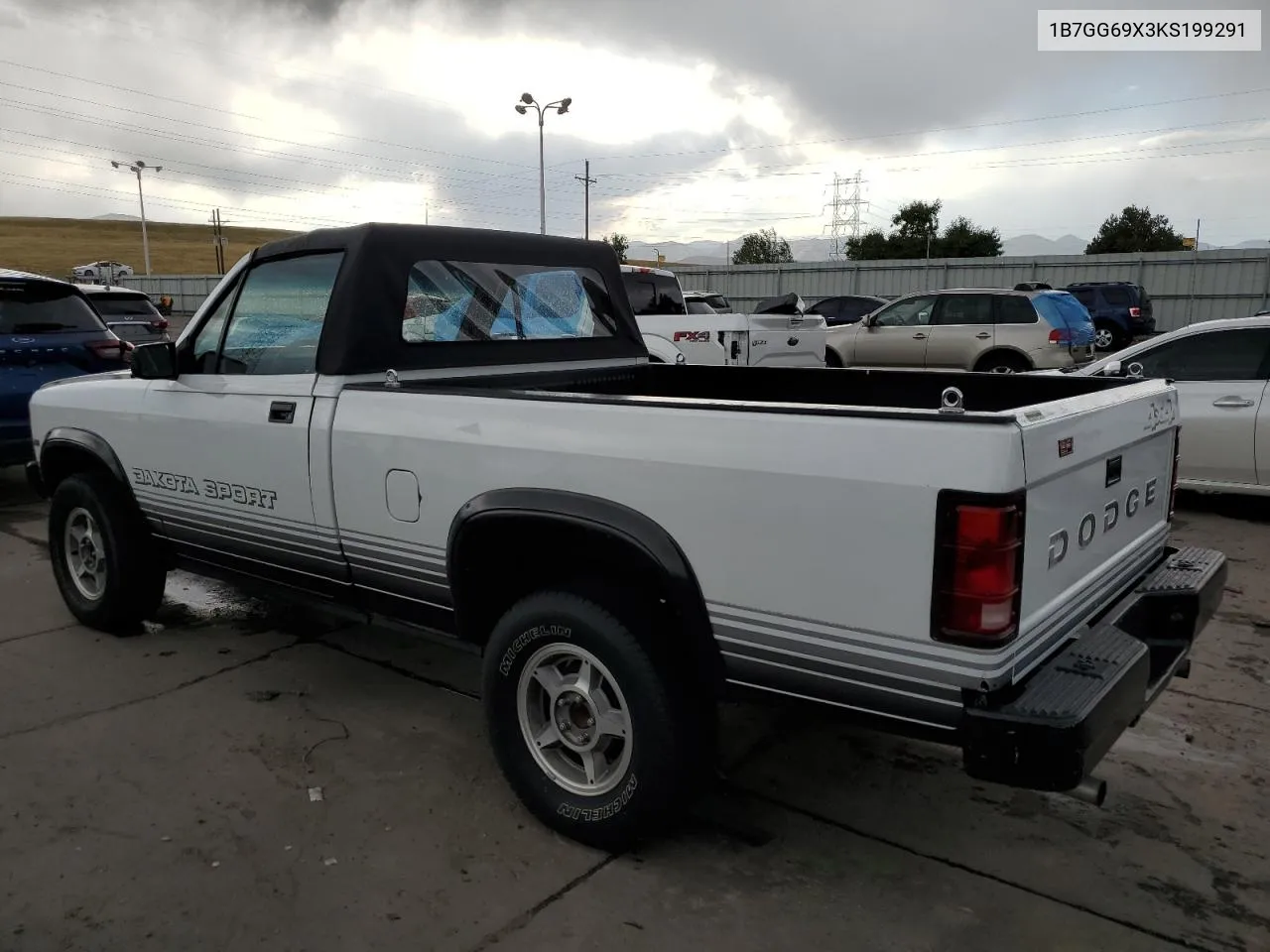 1989 Dodge Dakota Sport VIN: 1B7GG69X3KS199291 Lot: 69616264