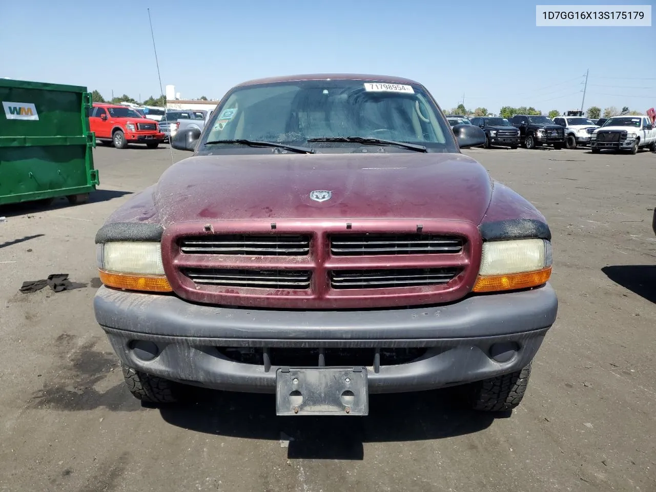 2003 Dodge Dakota Sxt VIN: 1D7GG16X13S175179 Lot: 71798954