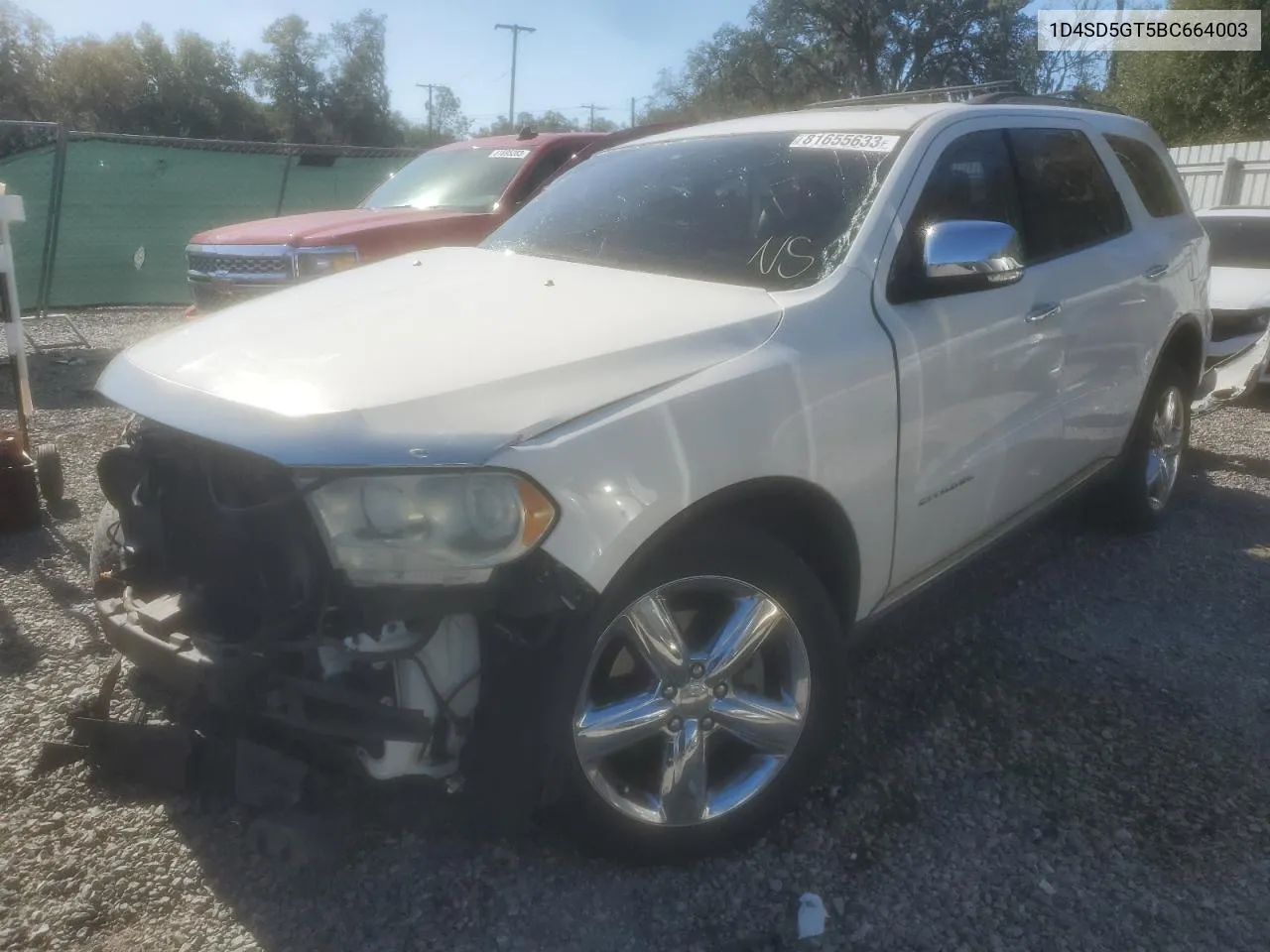 1D4SD5GT5BC664003 2011 Dodge Durango Citadel