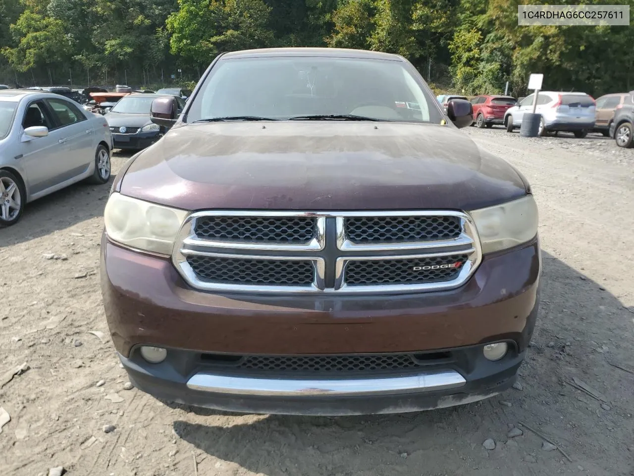 2012 Dodge Durango Sxt VIN: 1C4RDHAG6CC257611 Lot: 71780544