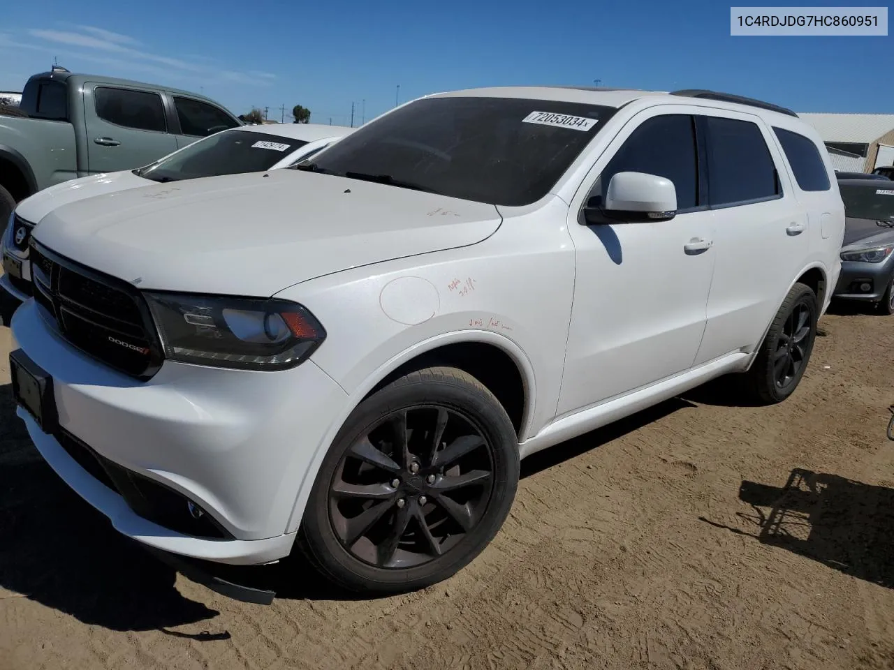 2017 Dodge Durango Gt VIN: 1C4RDJDG7HC860951 Lot: 72053034