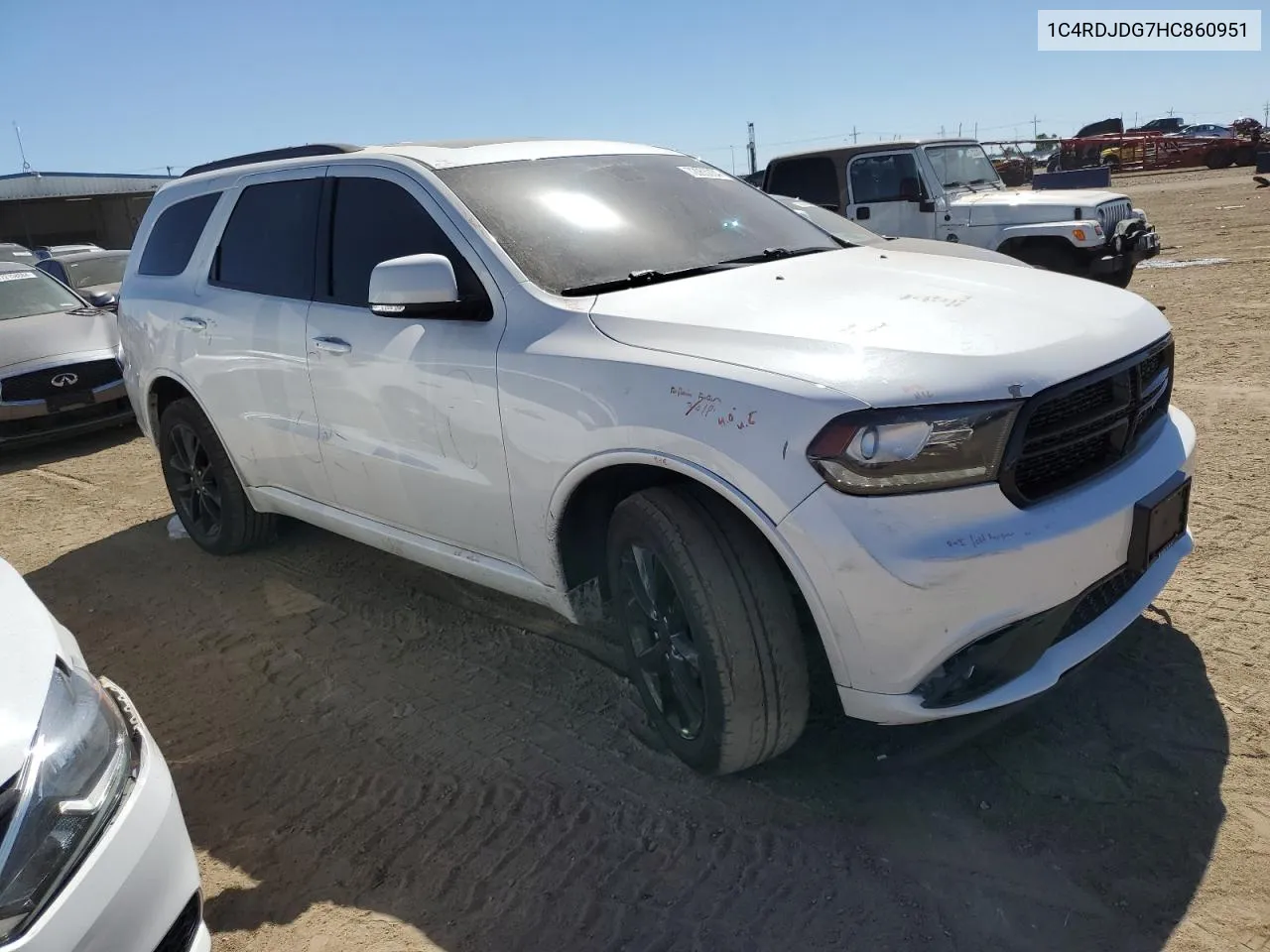 2017 Dodge Durango Gt VIN: 1C4RDJDG7HC860951 Lot: 72053034