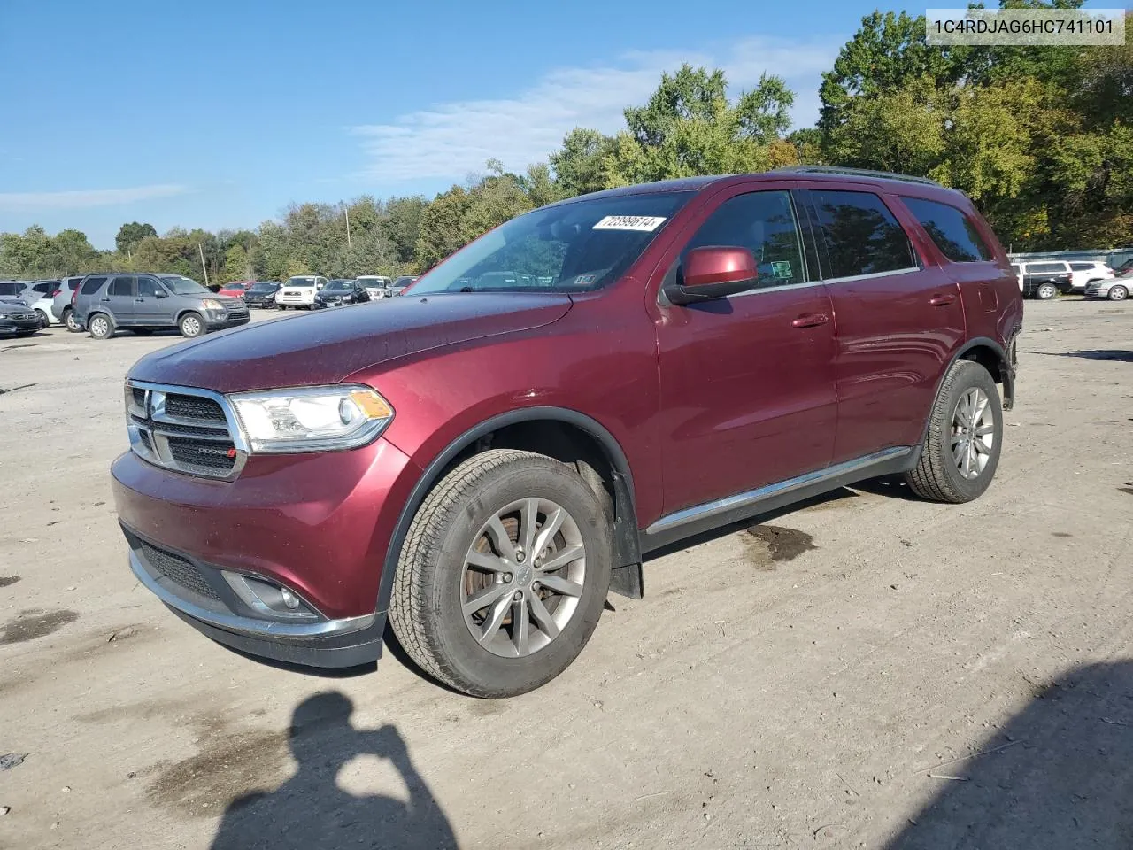 2017 Dodge Durango Sxt VIN: 1C4RDJAG6HC741101 Lot: 72399614