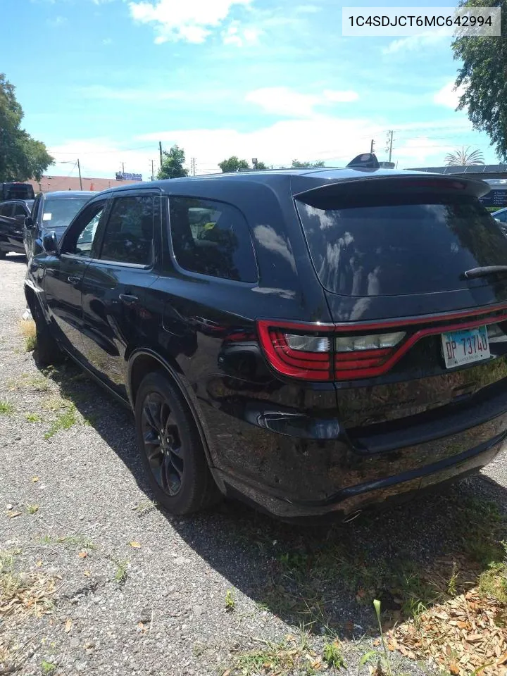 2021 Dodge Durango R/T VIN: 1C4SDJCT6MC642994 Lot: 72519644