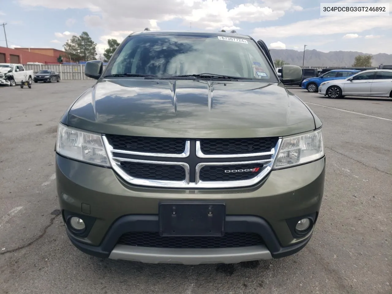 2016 Dodge Journey Sxt VIN: 3C4PDCBG3GT246892 Lot: 67367724