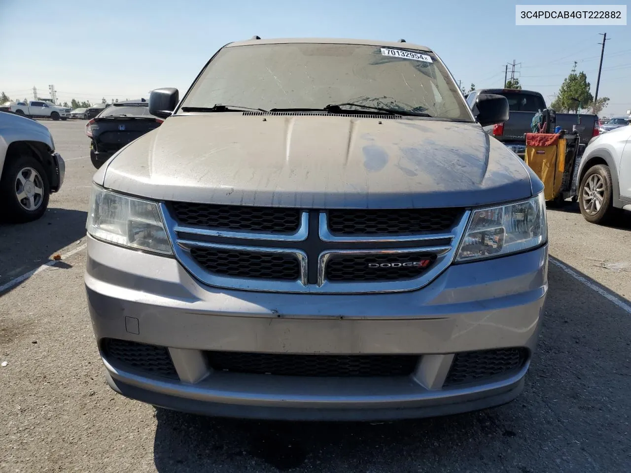 2016 Dodge Journey Se VIN: 3C4PDCAB4GT222882 Lot: 70132954