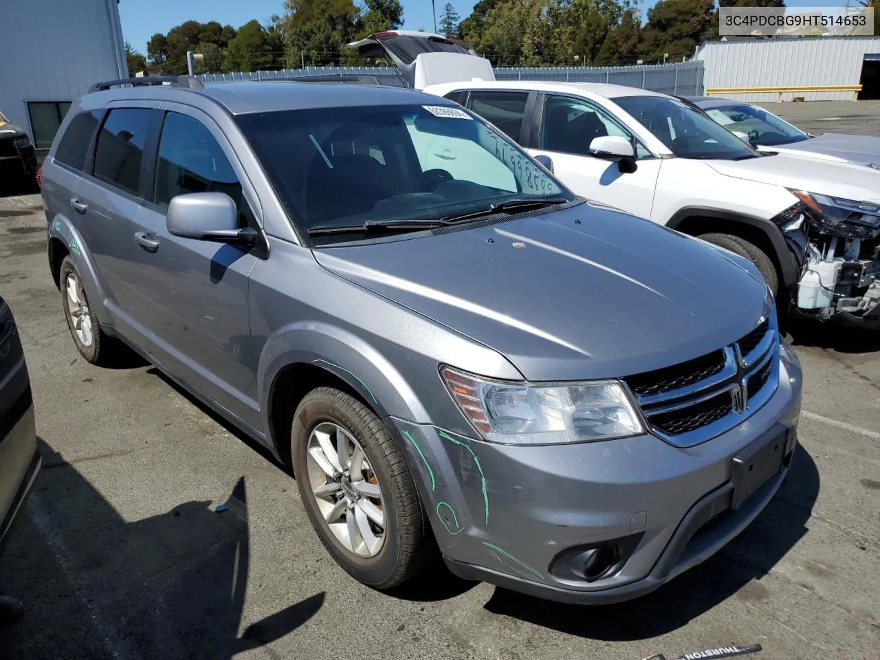 2017 Dodge Journey Sxt VIN: 3C4PDCBG9HT514653 Lot: 68386694