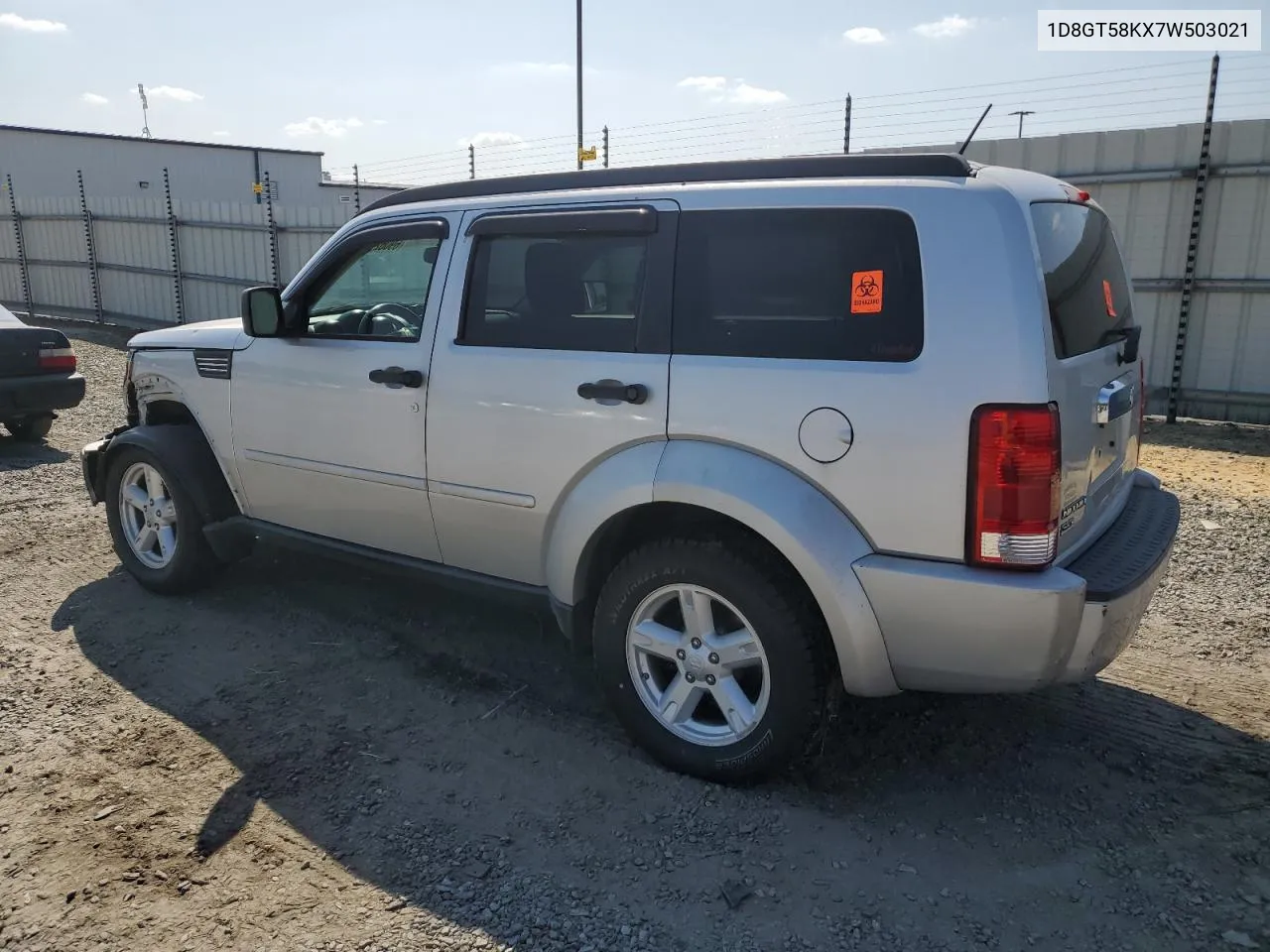 2007 Dodge Nitro Slt VIN: 1D8GT58KX7W503021 Lot: 69062054