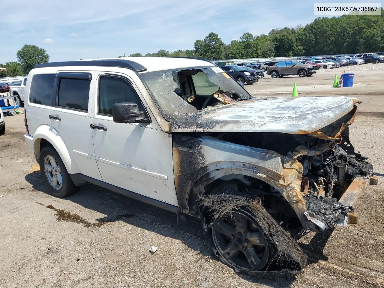 2007 Dodge Nitro Sxt VIN: 1D8GT28K57W736867 Lot: 70052794