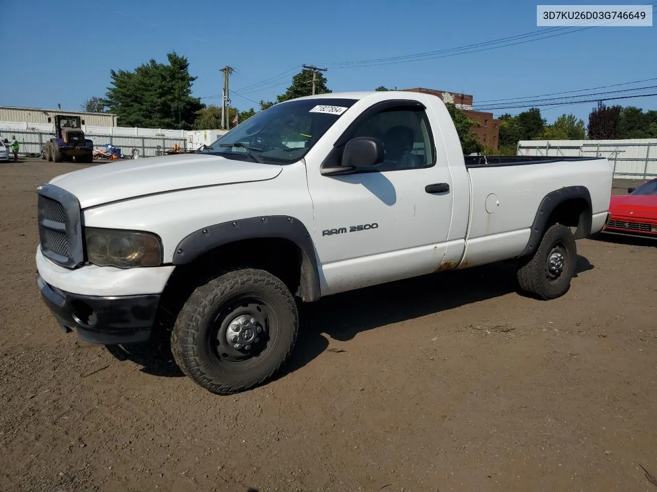 2003 Dodge Ram 2500 St VIN: 3D7KU26D03G746649 Lot: 71827854