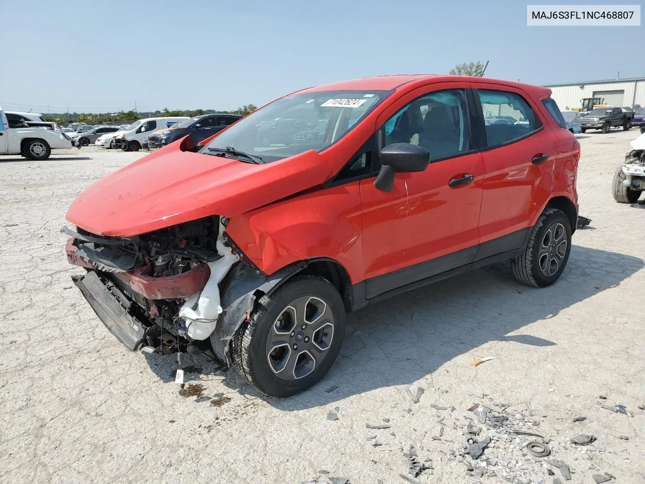 2022 Ford Ecosport S VIN: MAJ6S3FL1NC468807 Lot: 71042624