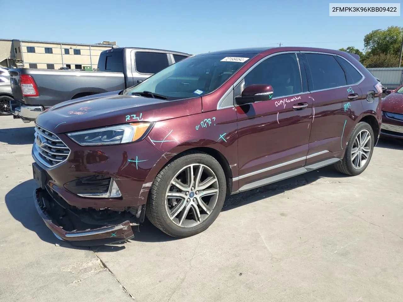 2FMPK3K96KBB09422 2019 Ford Edge Titanium