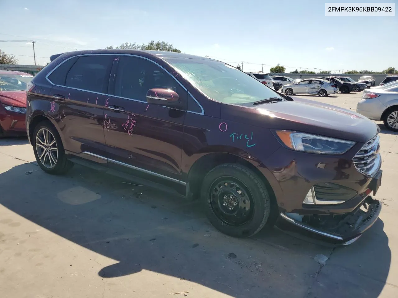 2FMPK3K96KBB09422 2019 Ford Edge Titanium