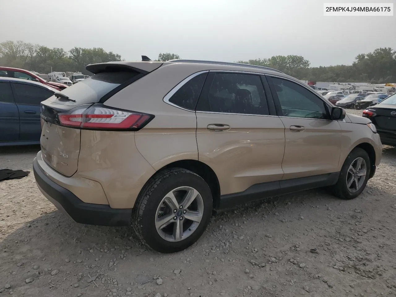 2021 Ford Edge Sel VIN: 2FMPK4J94MBA66175 Lot: 70847104