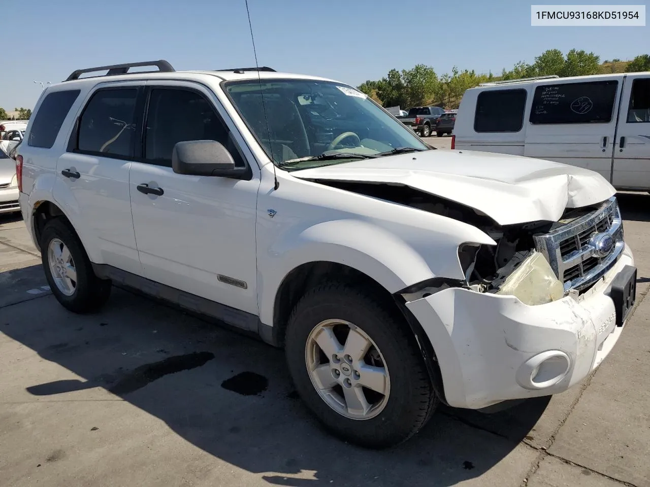 2008 Ford Escape Xlt VIN: 1FMCU93168KD51954 Lot: 71547214