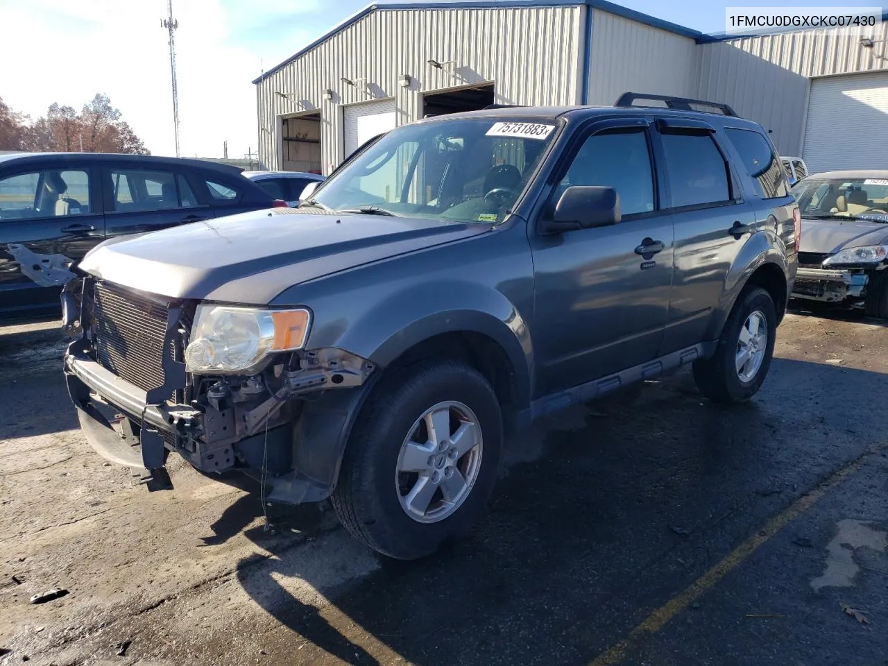 1FMCU0DGXCKC07430 2012 Ford Escape Xlt