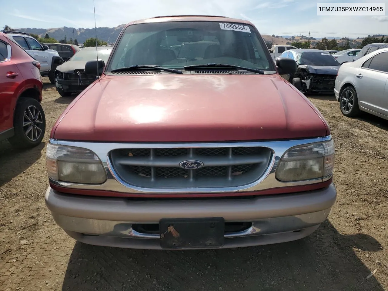 1998 Ford Explorer VIN: 1FMZU35PXWZC14965 Lot: 70908454