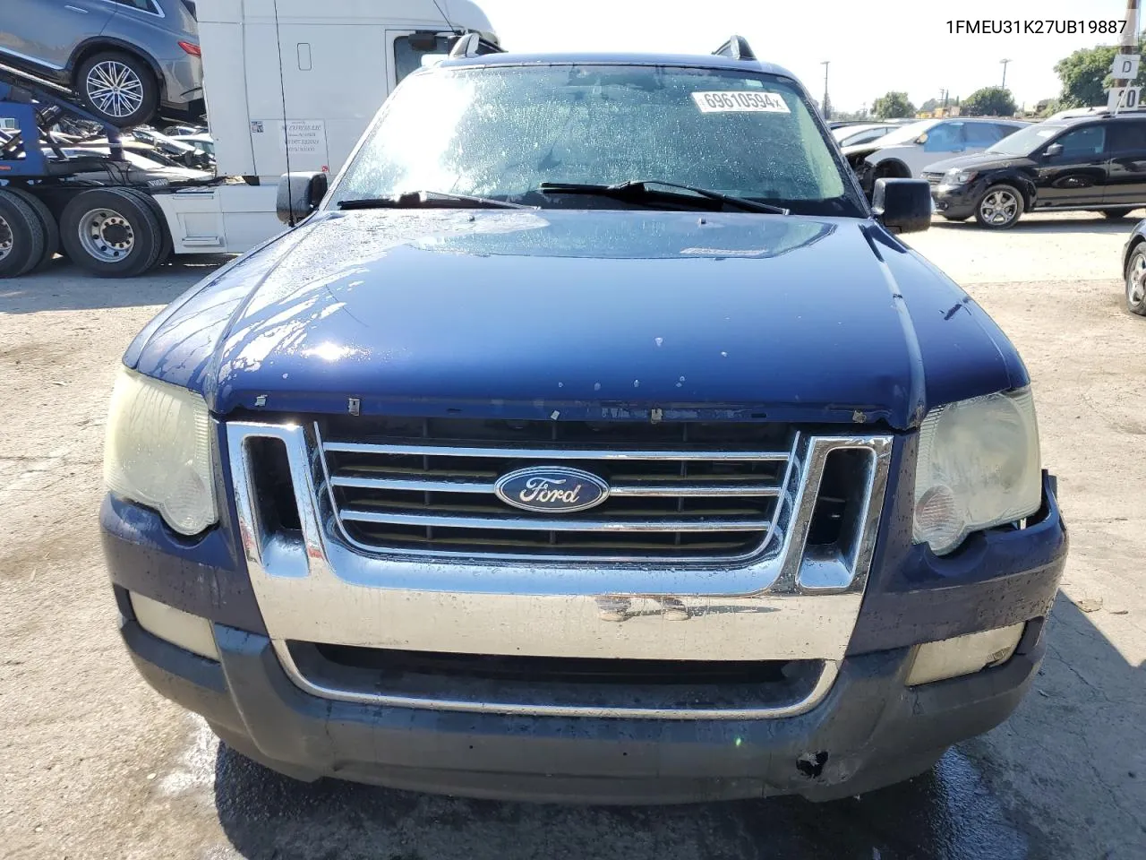 2007 Ford Explorer Sport Trac Xlt VIN: 1FMEU31K27UB19887 Lot: 69610594